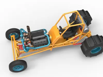 Dirt Dragster Scale 1 to 25 3D print model