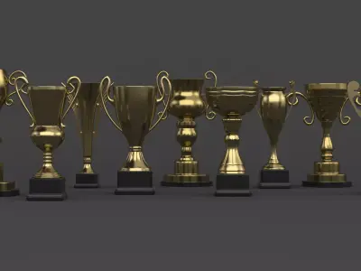 Trophy Cups Collection 3D model