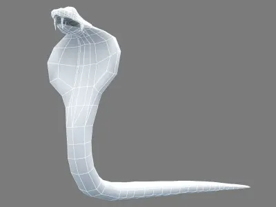 animated cobra snake Low-poly 3D model