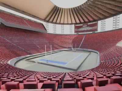 VR American Football Stadium Low-poly 3D model