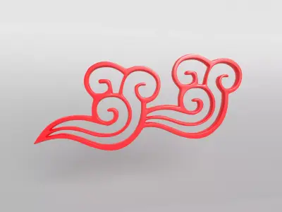 China Type Decoration Cloud v1 001 Low-poly 3D model
