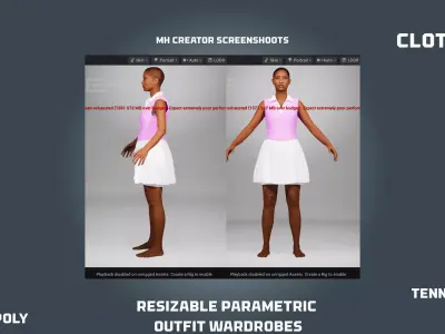 tennis dress - clothyfic outfit Low-poly 3D model