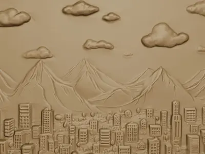 City relief wallart 3D print model