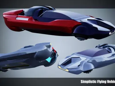 Simplistic Flying Vehicle - nr12 Low-poly 3D model