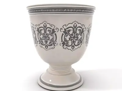 Ornate Silver Chalice model pack Low-poly 3D model
