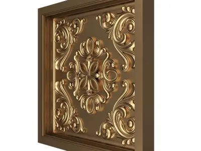 Carved Ceiling Tile 07 Low-poly 3D model
