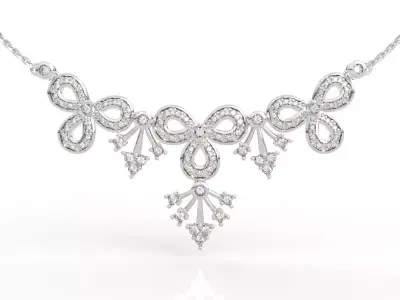 Teardrop Diamond Statement Necklace 3D print model