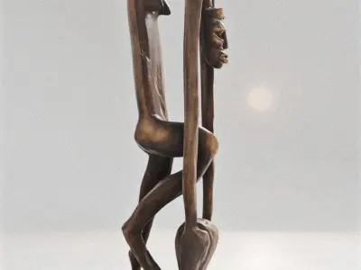 Guadeloupe Woman Wooden Sculpture 3D model