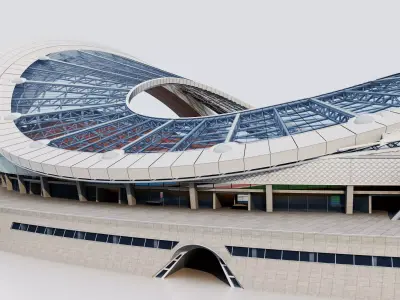 Sports Football Field Low-poly 3D model