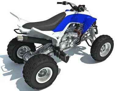 Raptor Yamaha Four-wheeled Motorcycle 3D model