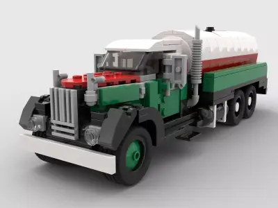 Vintage Heavy Tanker Truck  Octan livery LEGO TOY 3D model