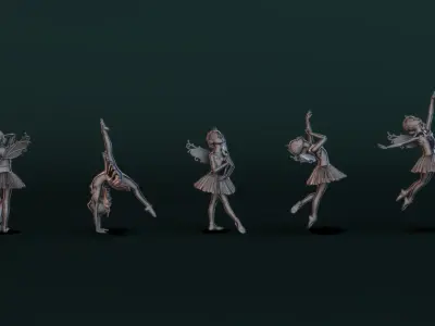 Ballerina Set01 3D model