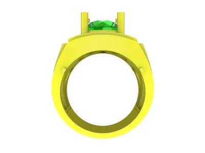 A7529 Korean Style Oval Diamond Men Ring 3D Model 3D print model