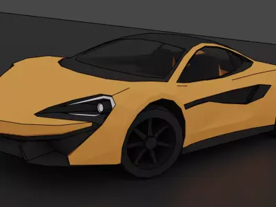 Low Poly Sports Car McLaren 570s 3D model