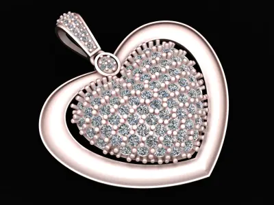 LUXURY HEART PENDANT 3D MODEL 3D print model