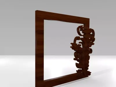 3D Rendering Ethnic Ornamental Frame Low-poly 3D model