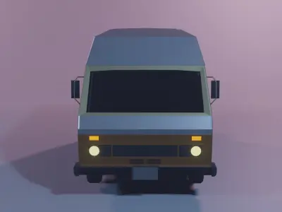 Retro Caravan Low Poly Low-poly 3D model