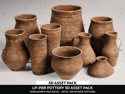 LP - PBR Pottery Pack Vol 01 Low-poly 3D model