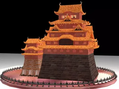 Chinese ancient house  3D model 34