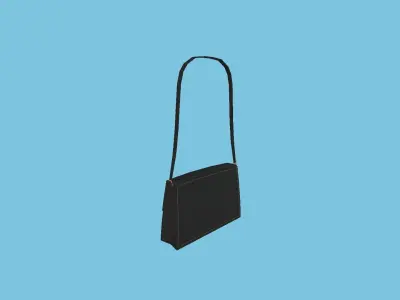 Black Luxury Female Bag - Character Fashion Design Low-poly 3D model