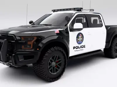 Ford F150 Raptor Police Low-poly 3D model