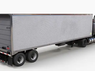 Peterbilt 362 daycab dryvan Low-poly 3D model