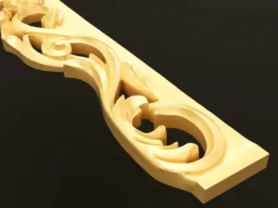 classic Baroque Rococo-style scroll carving 3D model