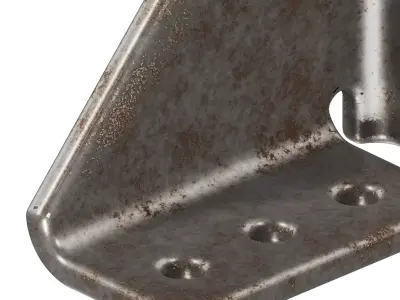 Rusty Furniture Corner Bracket 3D model