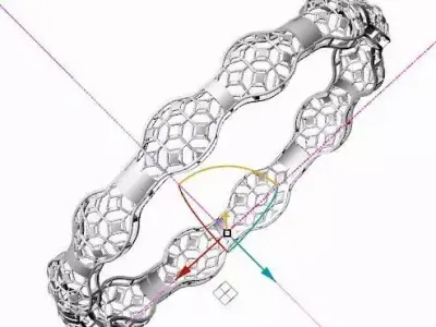 1227 Scalloped Jaali Kada 3D print model