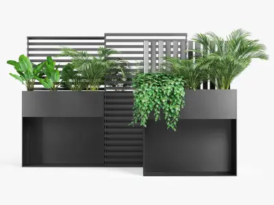Sotomon modern planter with trellis 3D model