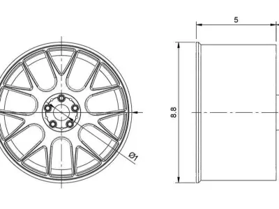 BBS CHR RIMS FOR DIECAST 64 SCALE 3D print model purchase