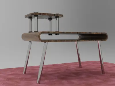 Desk and carpet Free 3D model