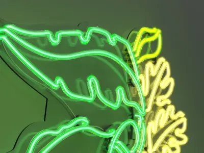 Plant Leaves 2 - Neon Sign 3D model