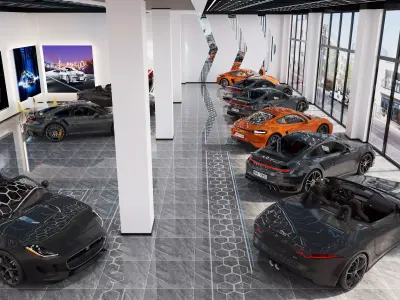 car showroom - car dealership 3D model 3D model