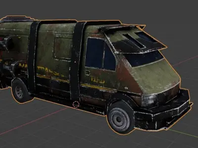 armored vehicle van for any type of  games Low-poly 3D model