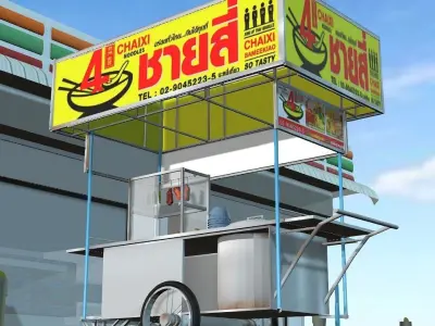 The most delicious noodle restaurant in Thailand 3D model
