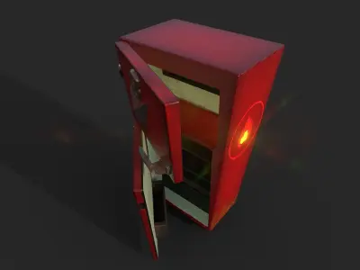 Refrigerator V8 Cartoon - Game Mesh Low-poly 3D model