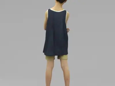 A Cool Boy Thinking About Sth 3D model