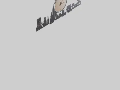 Cityscape Wall Clock model 3D model