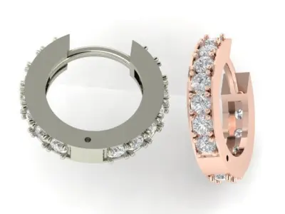 Diamond Huggie Earring 3D print model