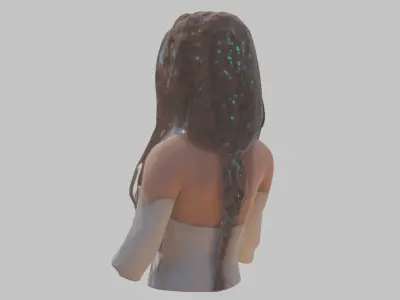 Cute Latina Female Woman Bust Low-poly 3D model