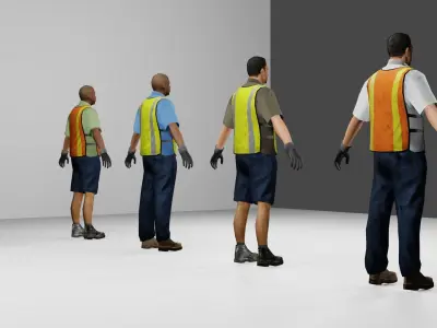 Worker Pack Low-poly 3D model Low-poly 3D model