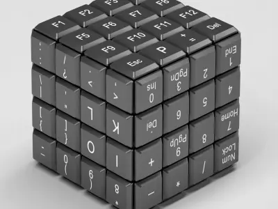 Rubiks Cube keyboard Free 3D model