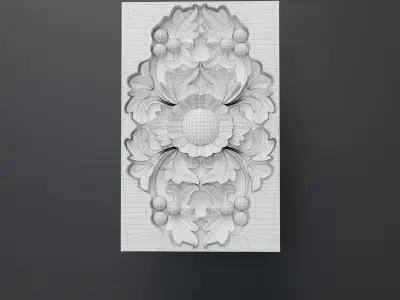 Decorative carved base mesh 3 3D model