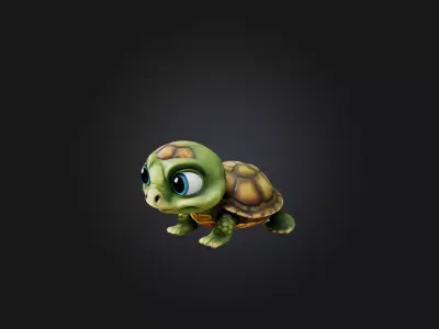 Cartoon Turtle Low-poly 3D model