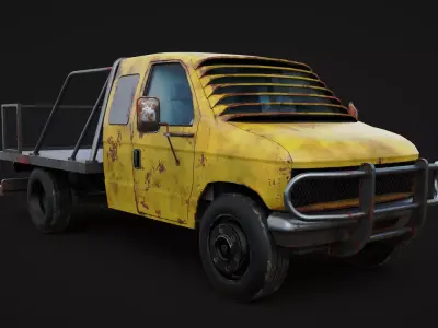 rusted truck car Low-poly 3D model
