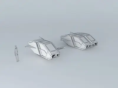 Futuristic hovercraft Free 3D model