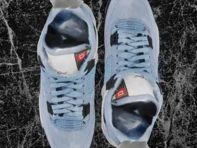 NIKE AIR JORDAN 4 RETRO UNIVERSITY BLUE 3D SHOES Low-poly 3D model