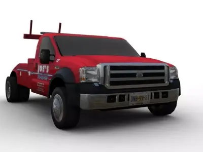 tow car Low-poly 3D model