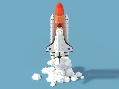 Space Shuttle Low Poly Low-poly 3D model